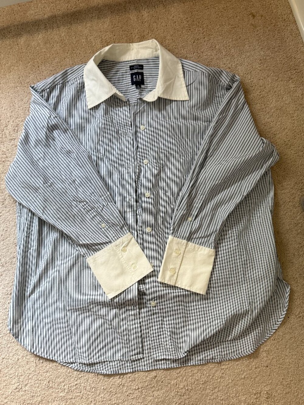 Gap "Big Shirt" – Striped Button-Down, Size M
